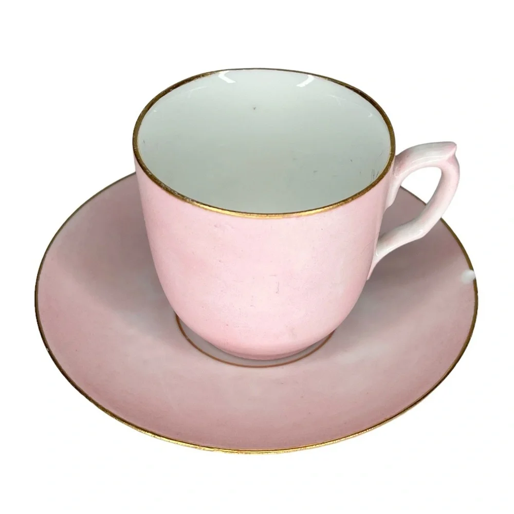 Vintage Haviland‎ China Pink Cup & Saucer as is